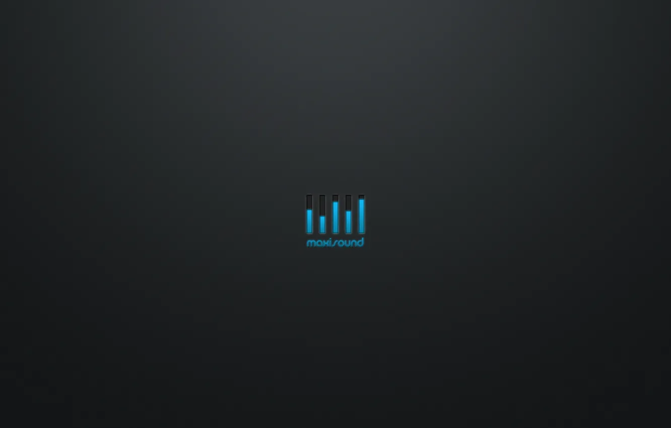 Photo wallpaper dark, minimalism, minimal, equalizer, sound, maximum, blue glow