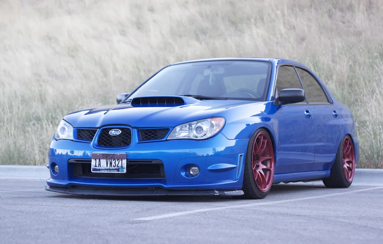 Photo wallpaper road, blue, Subaru, Impreza, WRX, STI