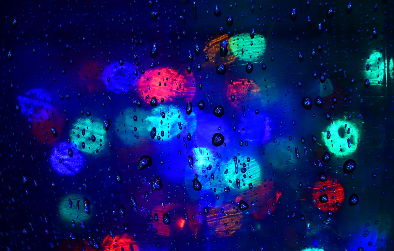 Photo wallpaper glass, water, drops, light, color, Blik