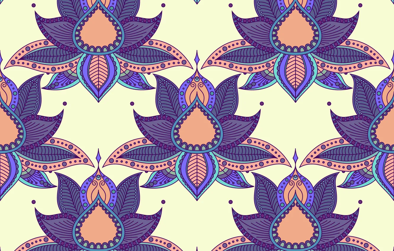 Photo wallpaper flowers, pattern, India, Lotus