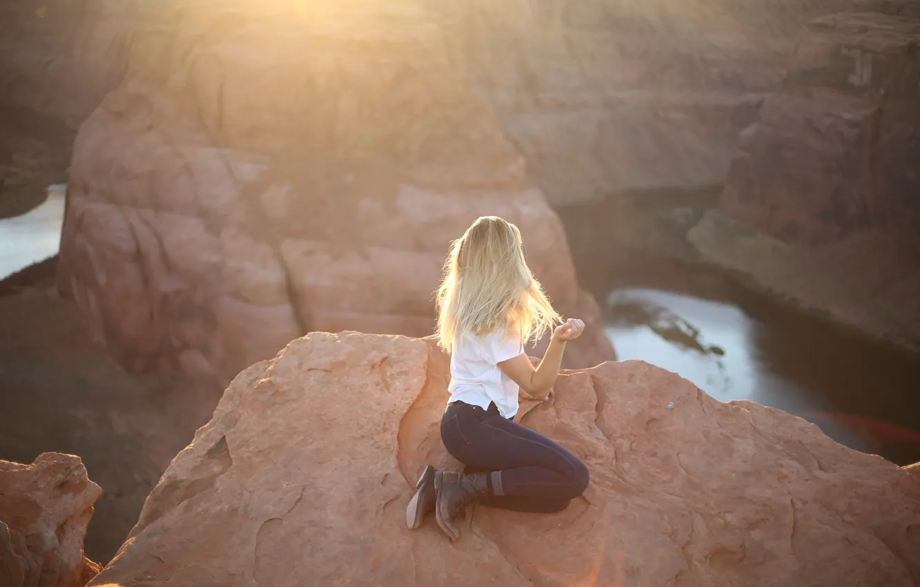 Photo wallpaper blonde, The Grand Canyon, Grand Canyon