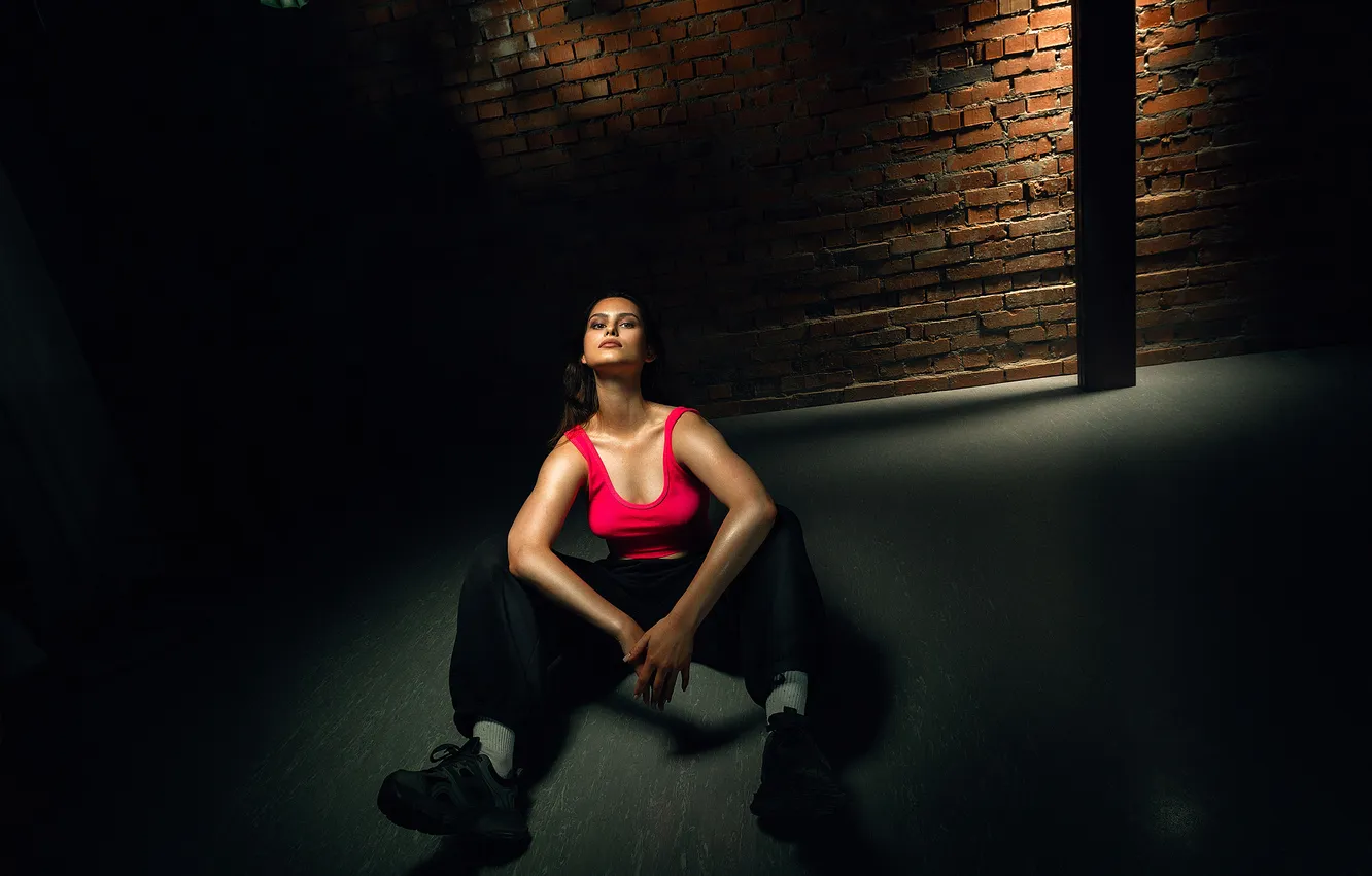 Photo wallpaper girl, young, beautiful, model, pretty, sweet, posing, sneakers