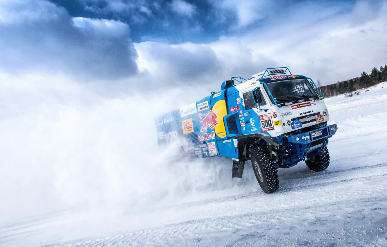 Photo wallpaper Winter, Snow, Sport, Speed, Truck, Master, Day, Russia