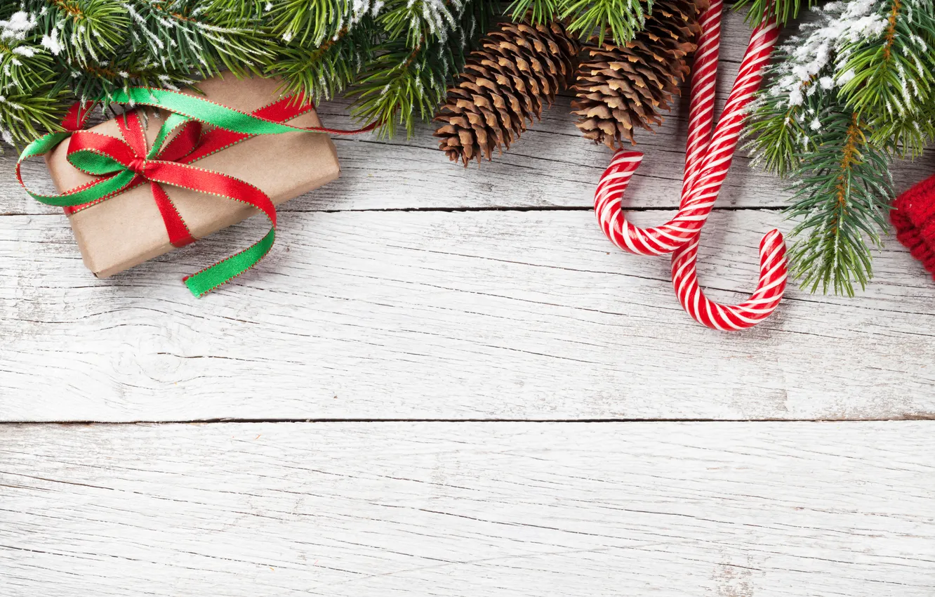 Photo wallpaper decoration, gift, tree, new year, Christmas, Christmas, tree, decoration