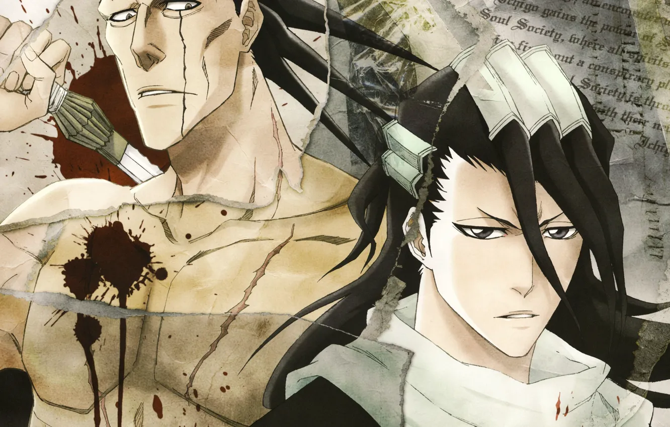 Photo wallpaper blood, scarf, hairstyle, captain, Bleach, Bleach, scar, thoroughbred