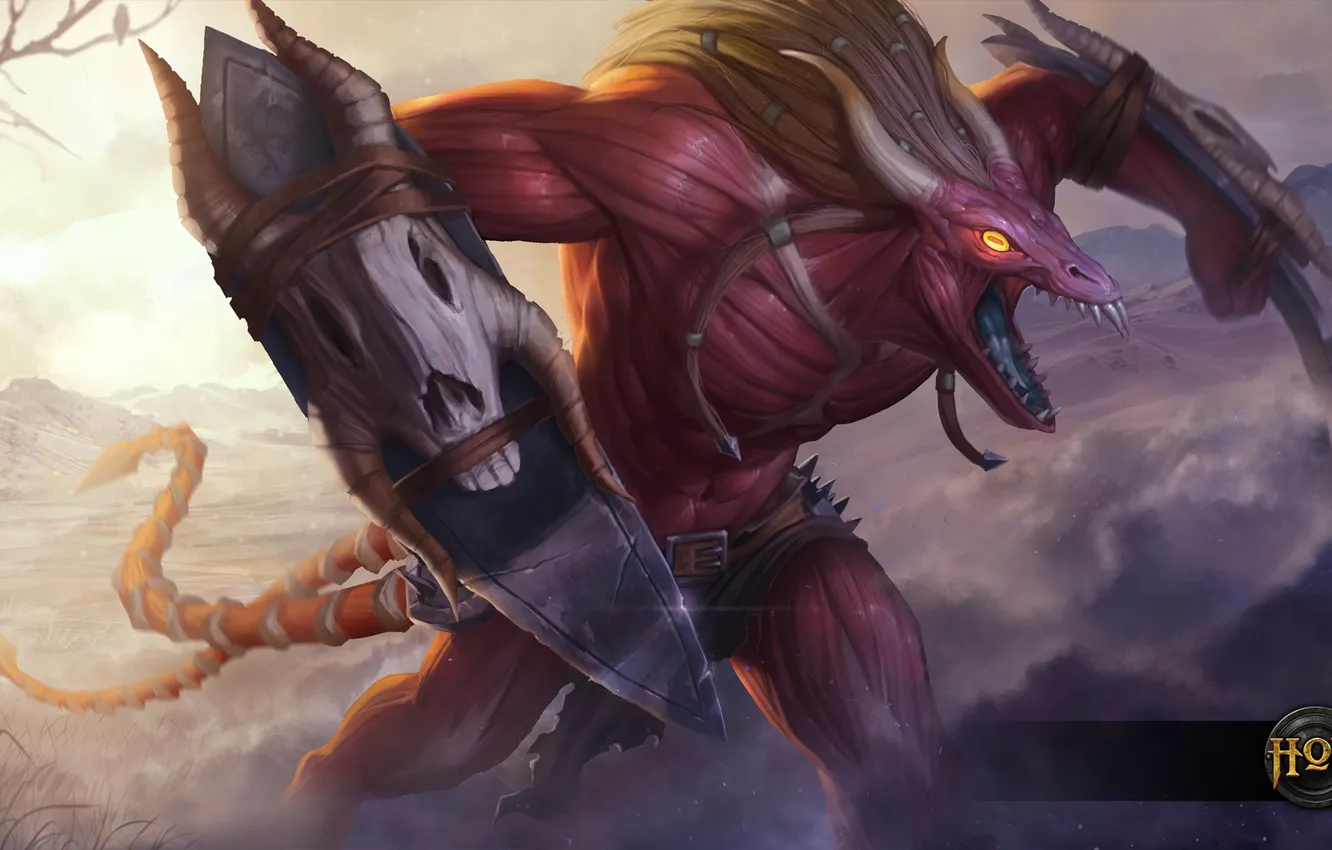 Photo wallpaper blade, the demon, horns, hon, muscle, Heroes of Newerth, Night Hound, Fright Hound