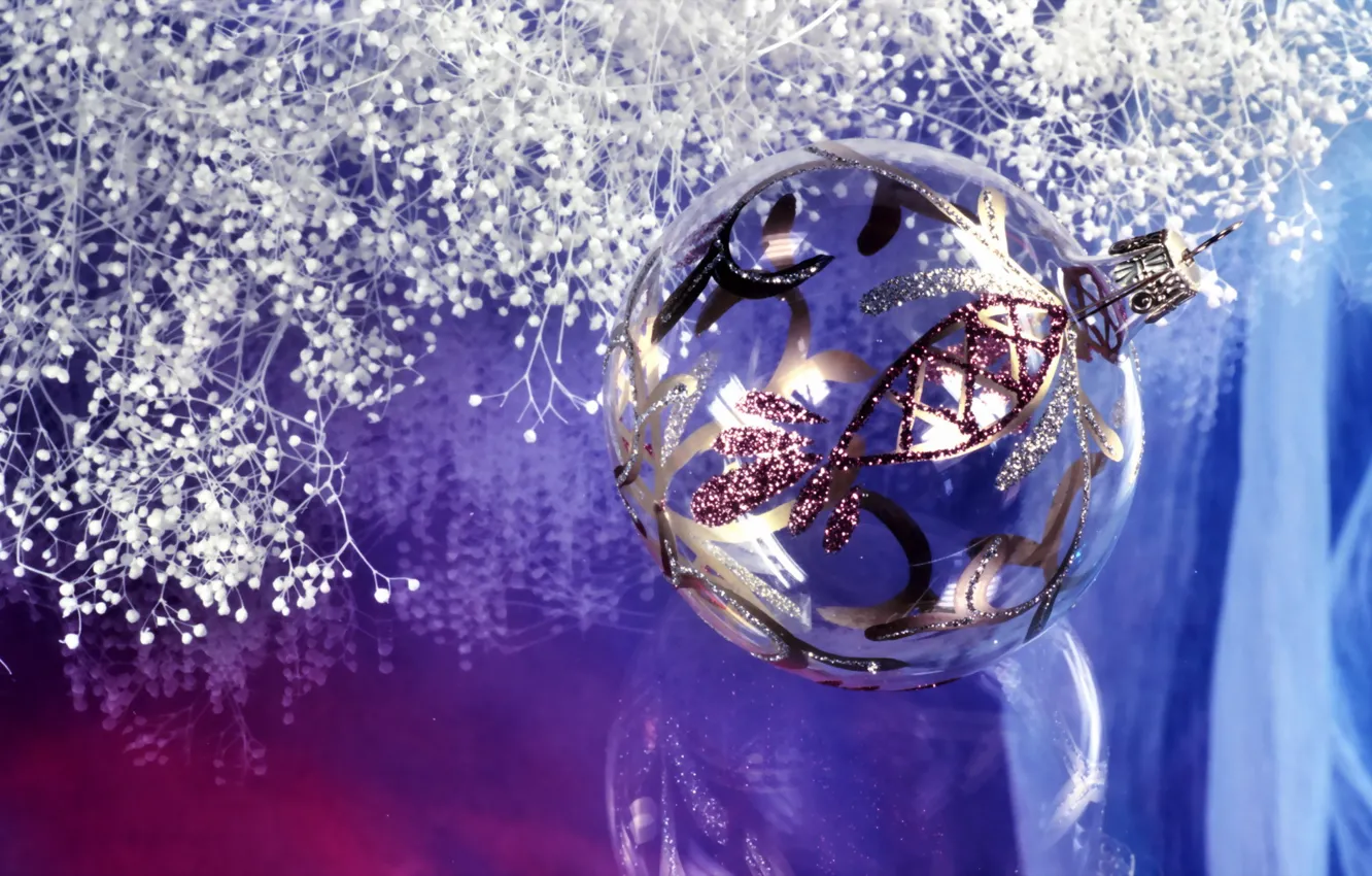 Photo wallpaper decoration, balls, new year