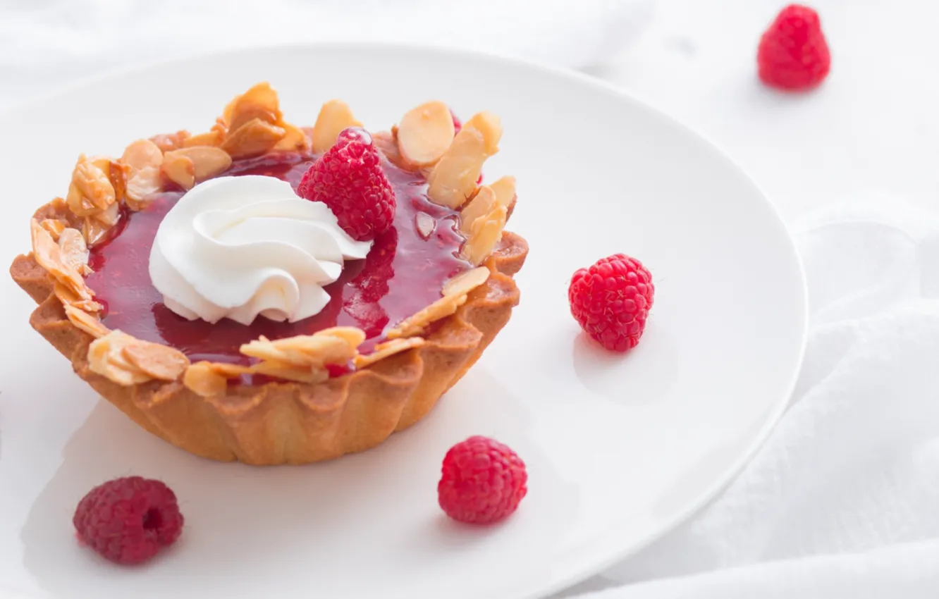 Photo wallpaper raspberry, jelly, tart