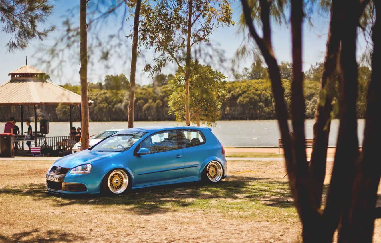 Photo wallpaper R32, golf, stance, mk5, Volkswagtn