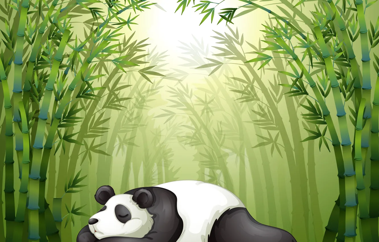 Photo wallpaper stay, sleep, Panda, weed, the bamboo trees