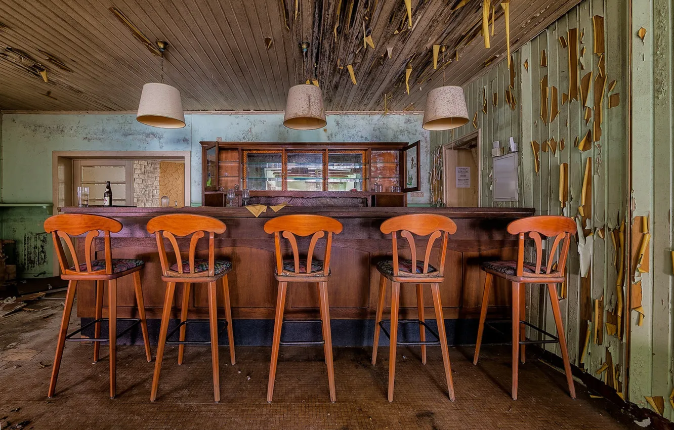 Photo wallpaper chairs, interior, bar