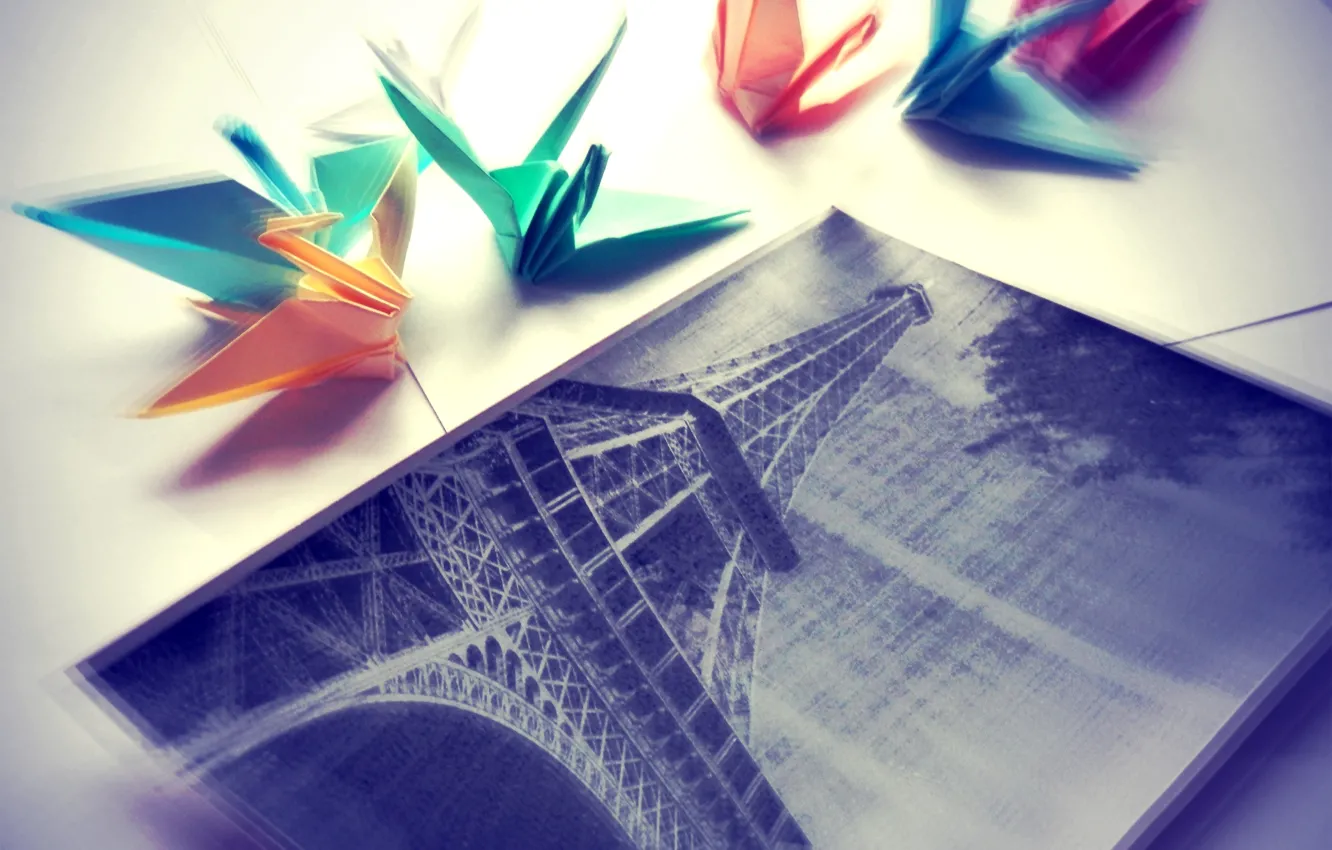 Photo wallpaper photo, Eiffel tower, crane