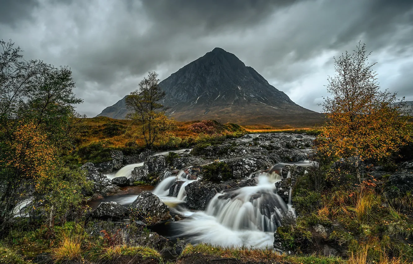 Photo wallpaper Glen Etive, Water Scape, Glencoe valley, Scotland, River-Esk