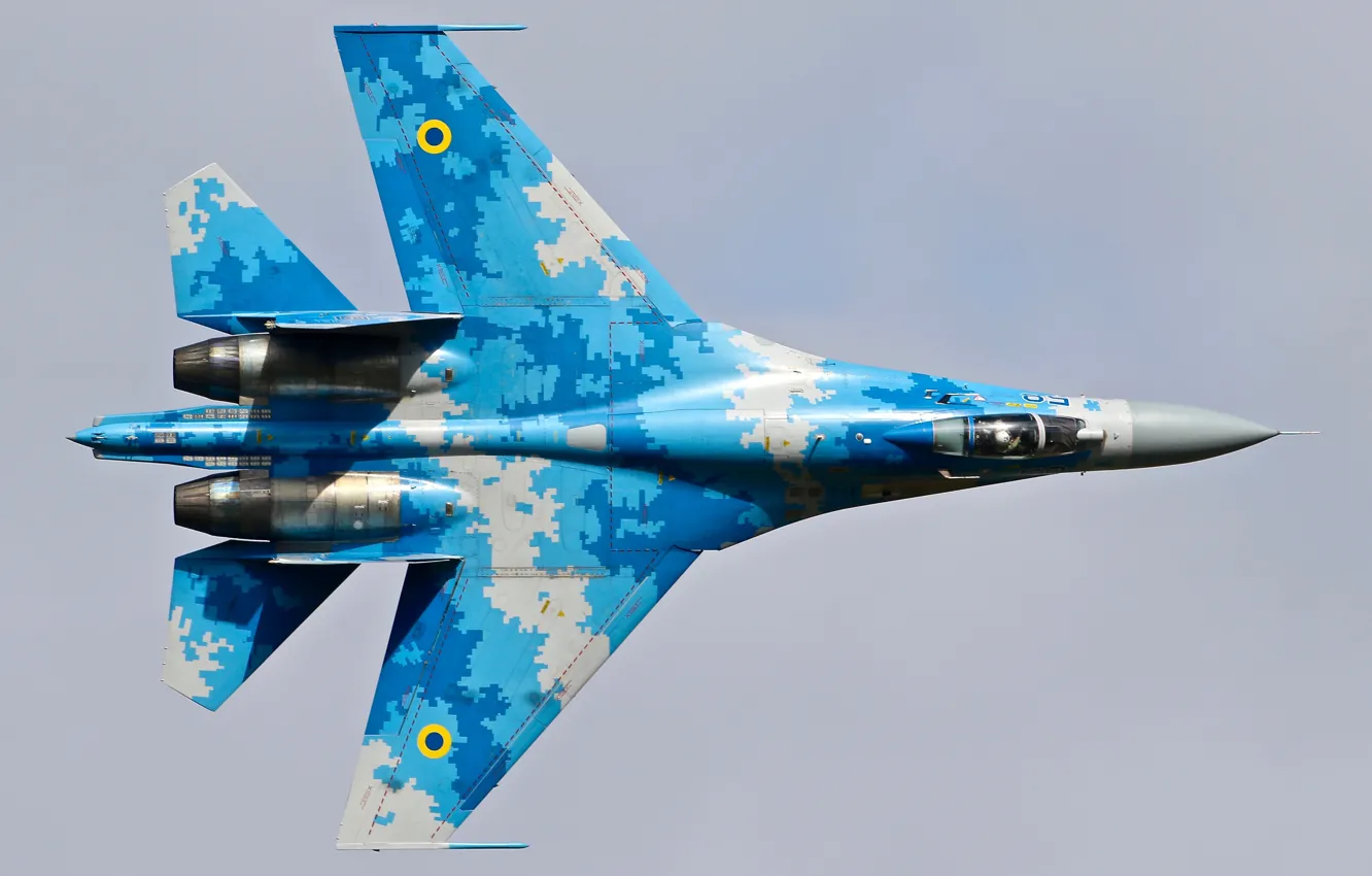 Photo wallpaper Fighter, Ukraine, Su-27, Ukrainian air force