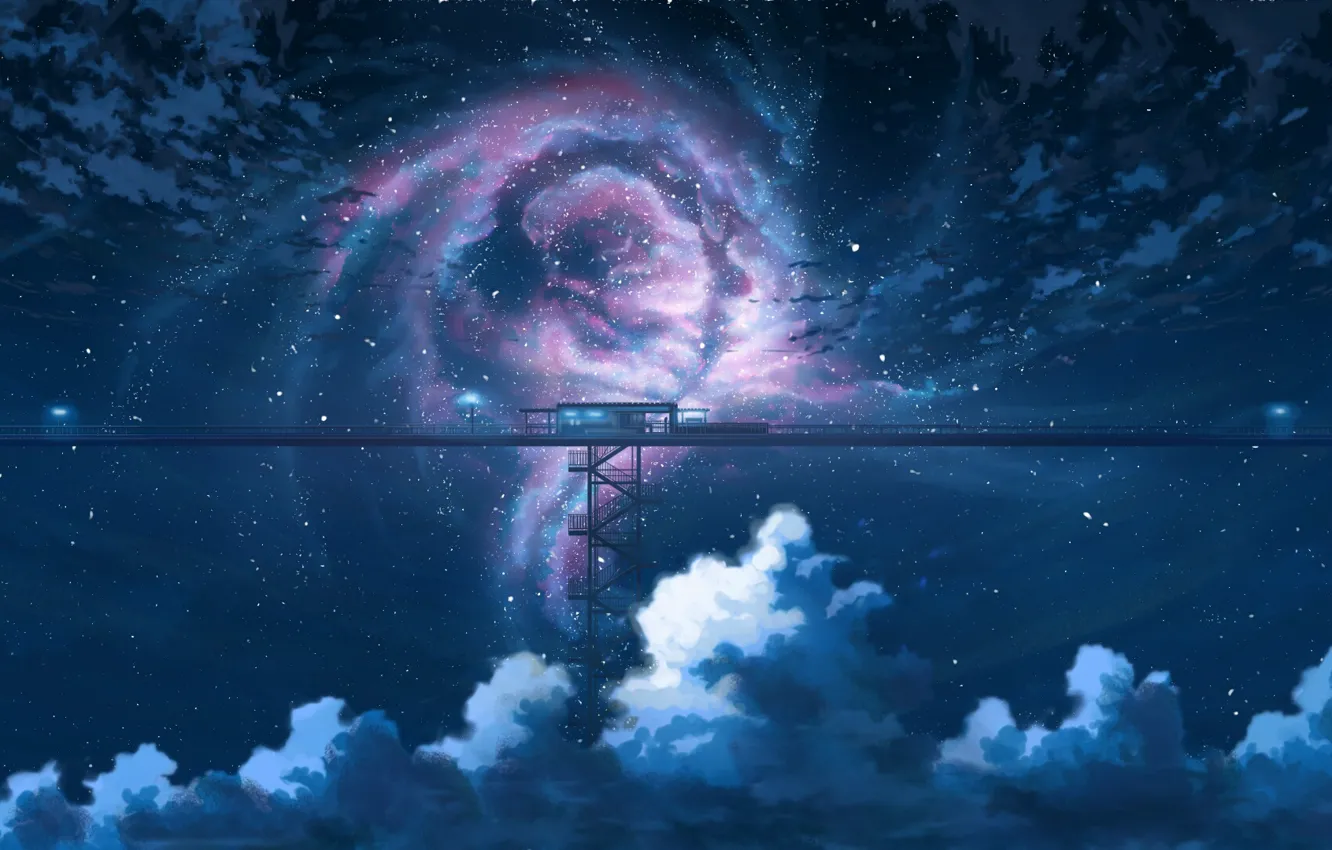 Photo wallpaper the sky, night, station, fantasy, K.Hati