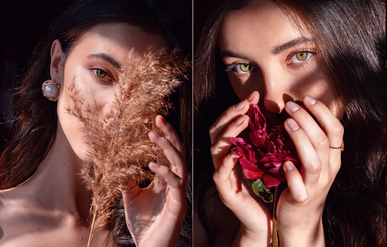 Photo wallpaper flowers, model, beautiful, Arthur Kaplun