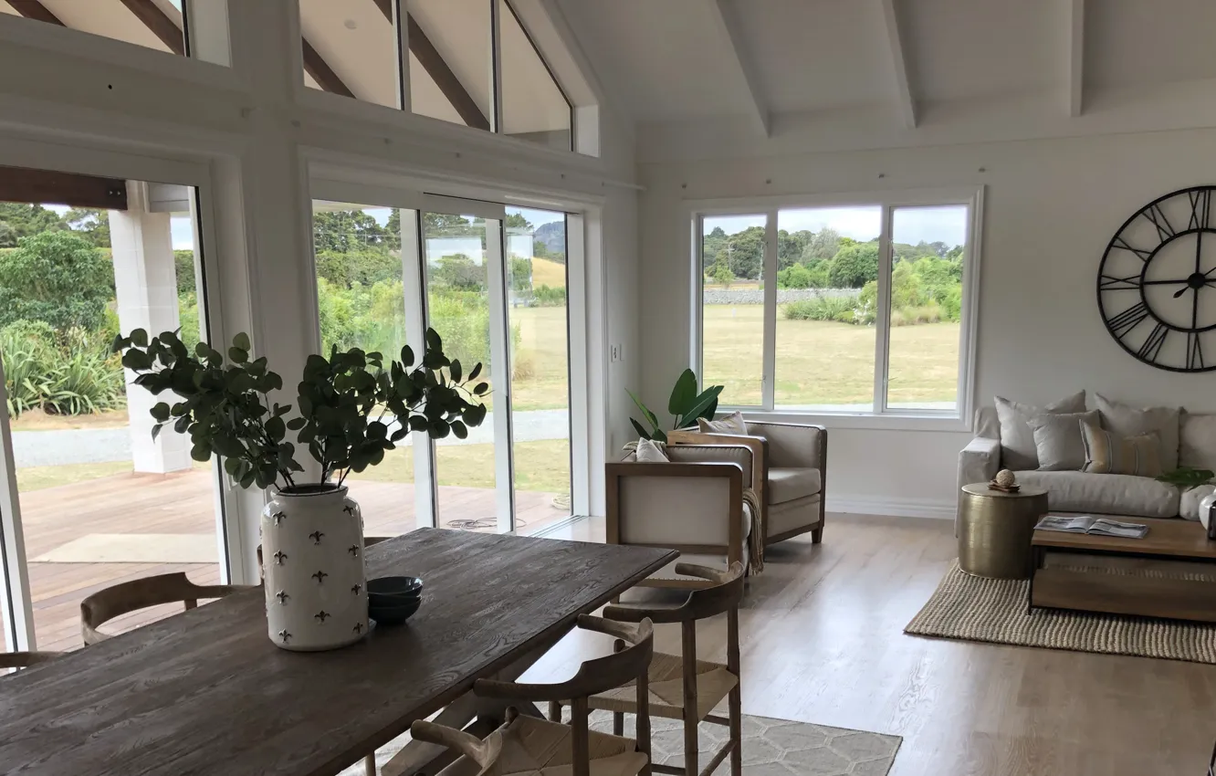 Photo wallpaper design, style, interior, living room, dining room, Richmond, lounge with grass