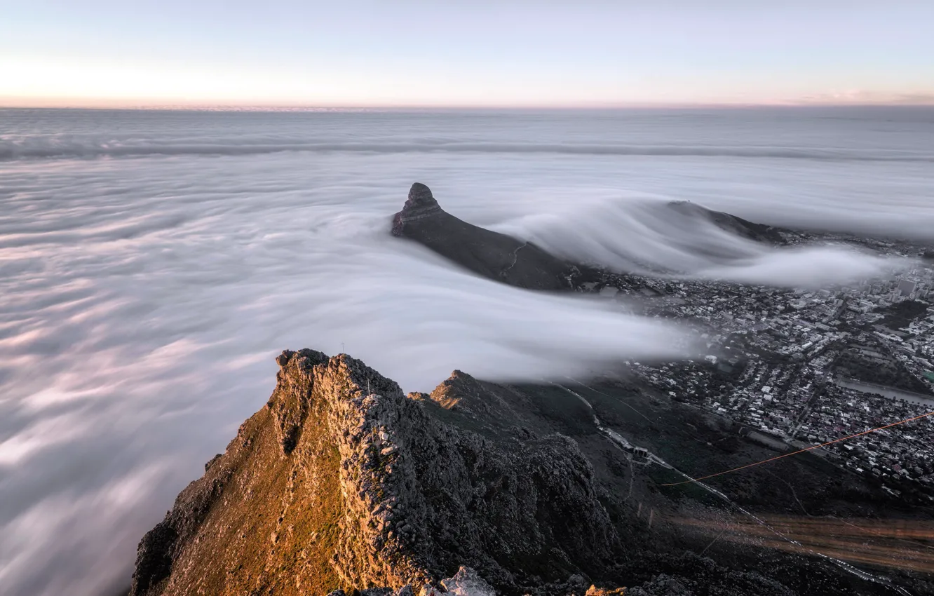 Photo wallpaper Cape Town, Woodstock, Rolling clouds, Western Cape