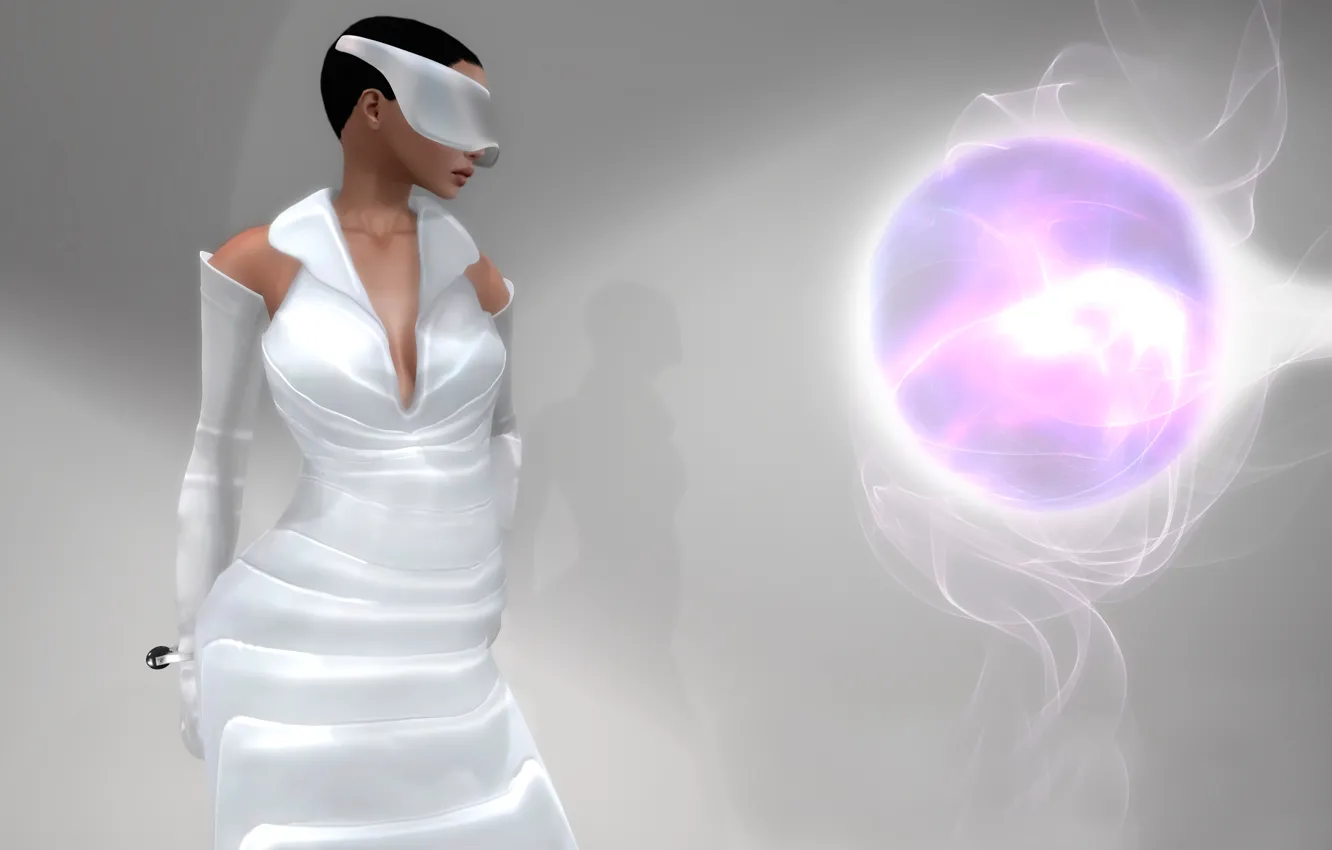Photo wallpaper girl, sphere, render