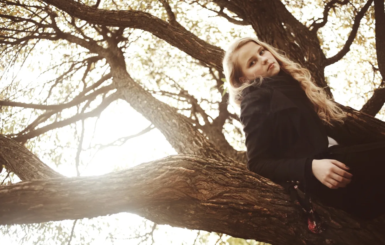 Photo wallpaper girl, trees, blonde, by meriirem, all i need is time