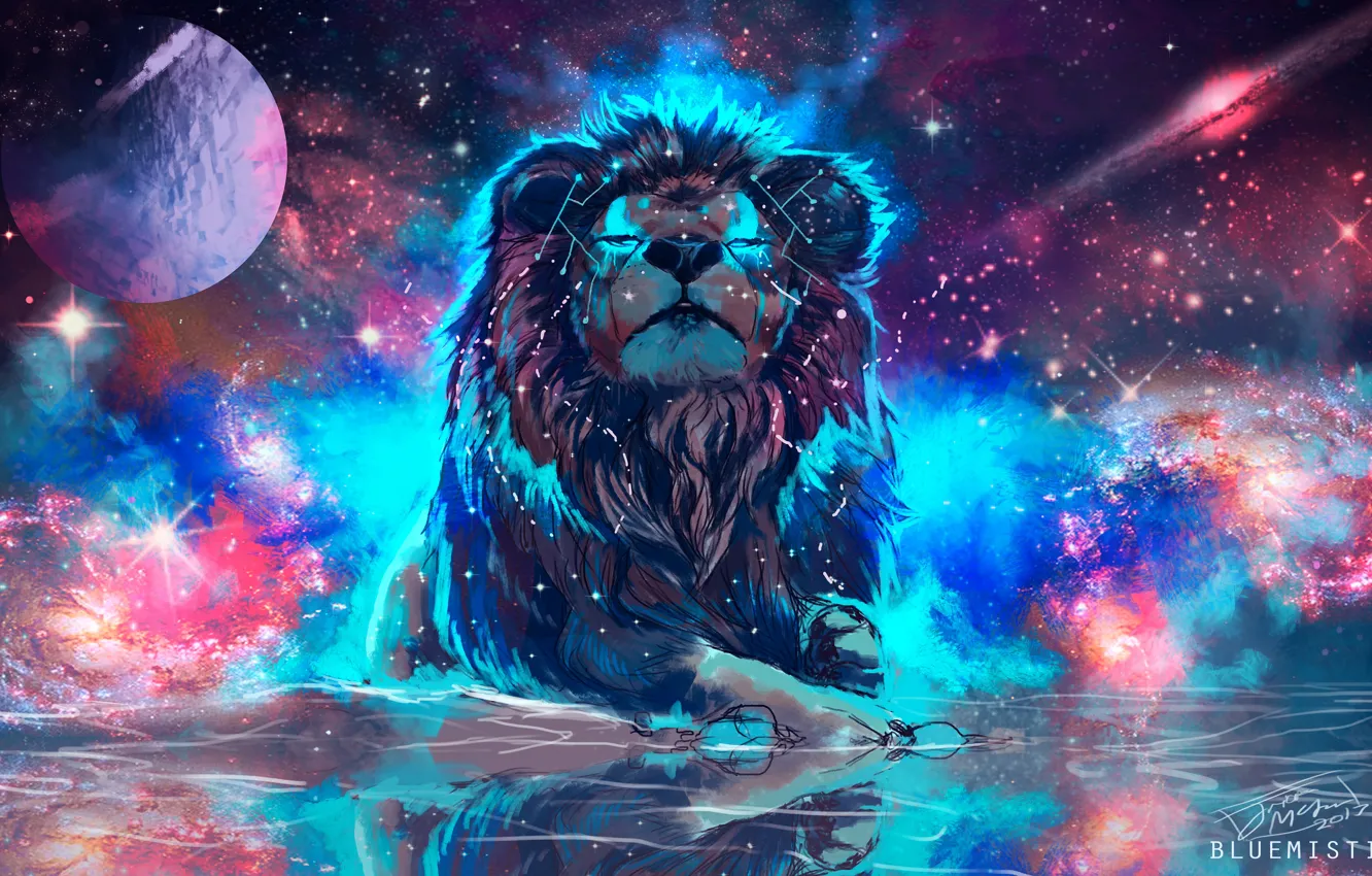 Photo wallpaper space, Leo, fiction, by Bluemisti