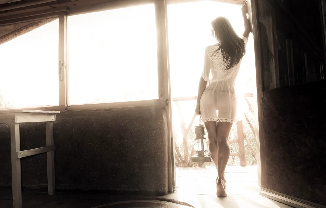 Photo wallpaper girl, light, room