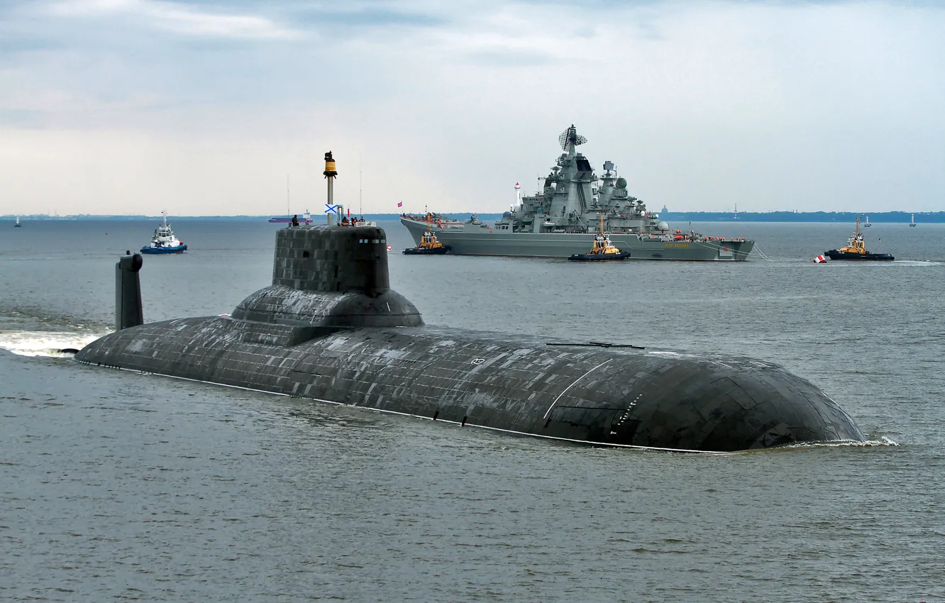 Photo wallpaper Navy, Peter the great, Dmitry Donskoy, nuclear missile cruiser, Nuclear submarine missile cruiser