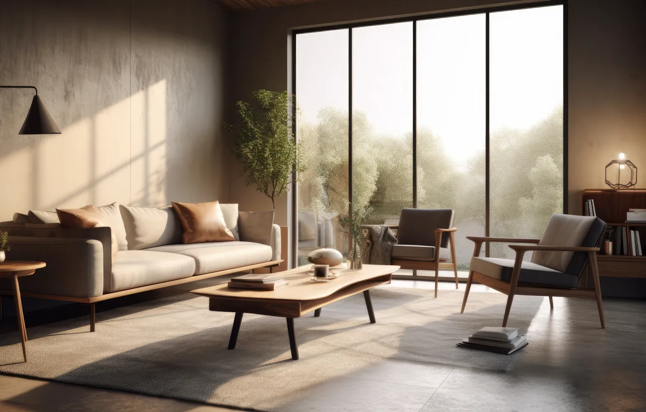 Photo wallpaper room, furniture, home, interior, the room