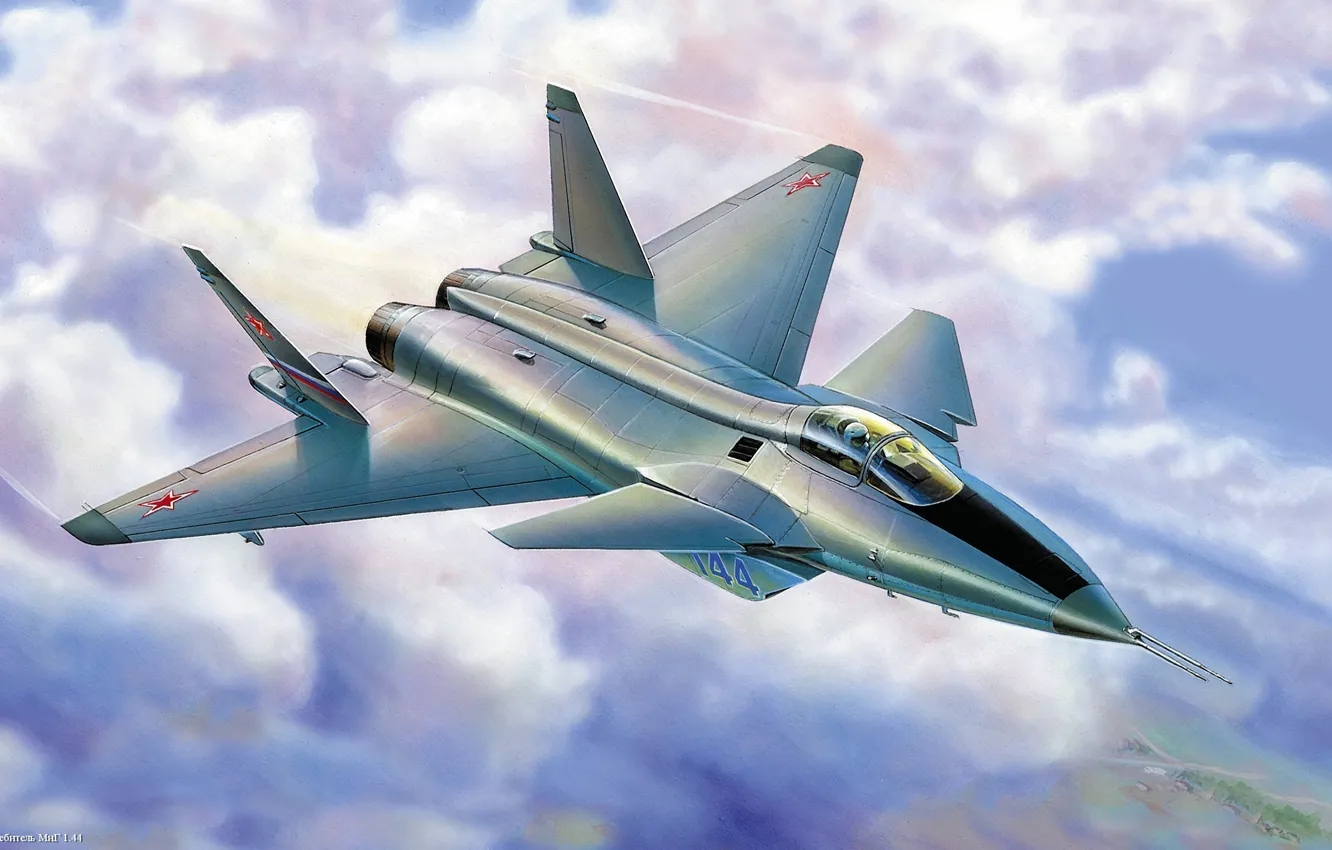 Photo wallpaper aviation, fighter, BBC, Russian, fifth generation, MiG 1.44