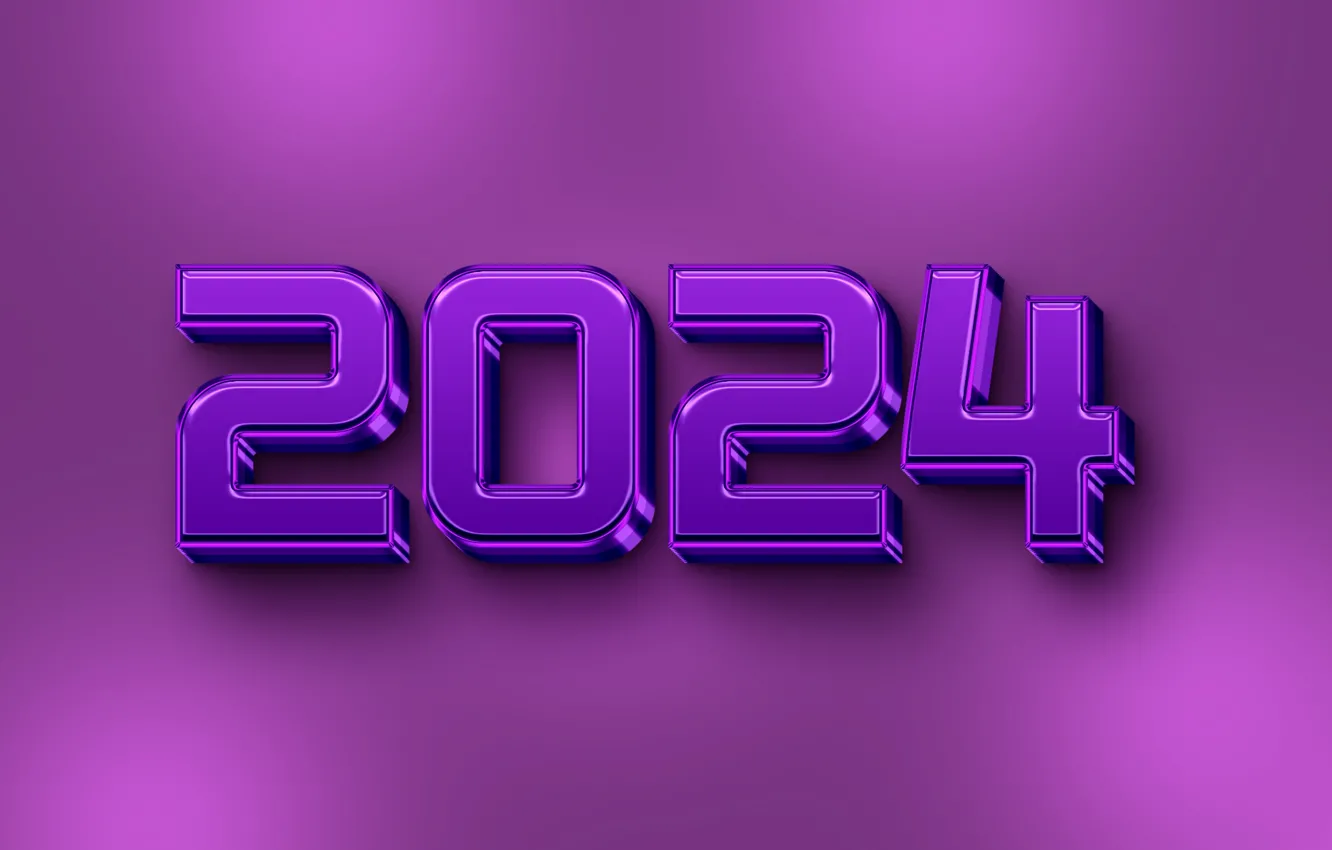 Photo wallpaper new year, figures, date, 2024