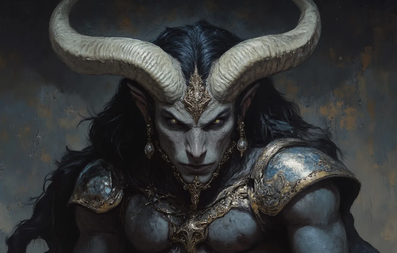 Photo wallpaper being, the demon, horns