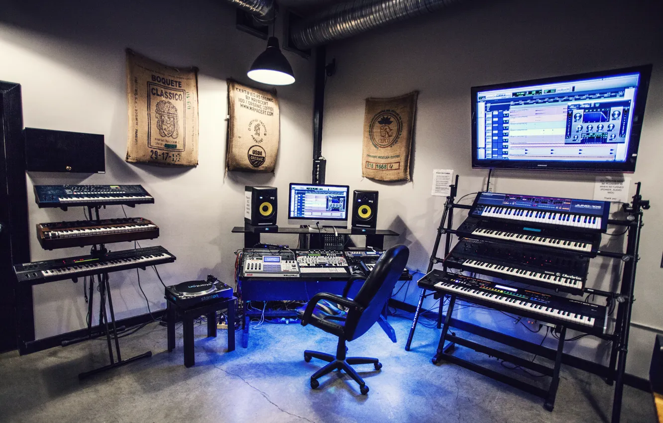 Photo wallpaper Sound, Synthesizer, Studio