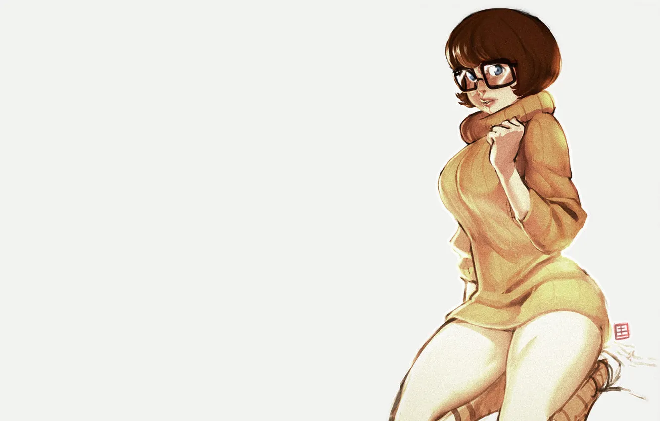 Photo wallpaper girl, glasses, Scooby-Doo, Scooby Doo