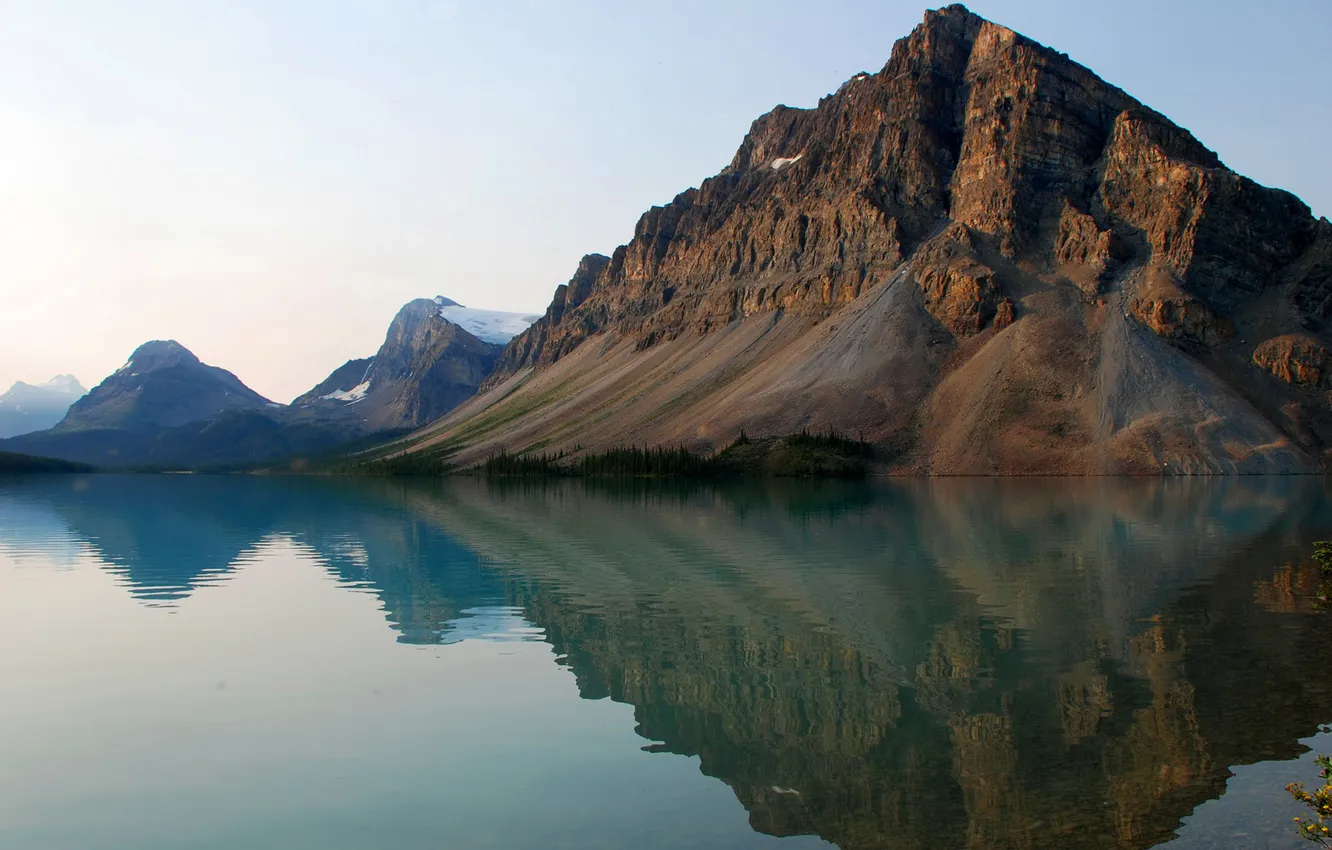 Photo wallpaper water, the sun, mountains
