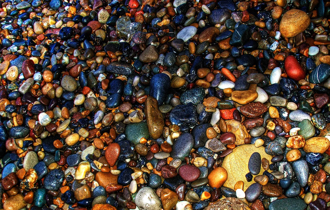 Photo wallpaper sea, stones, color, stones