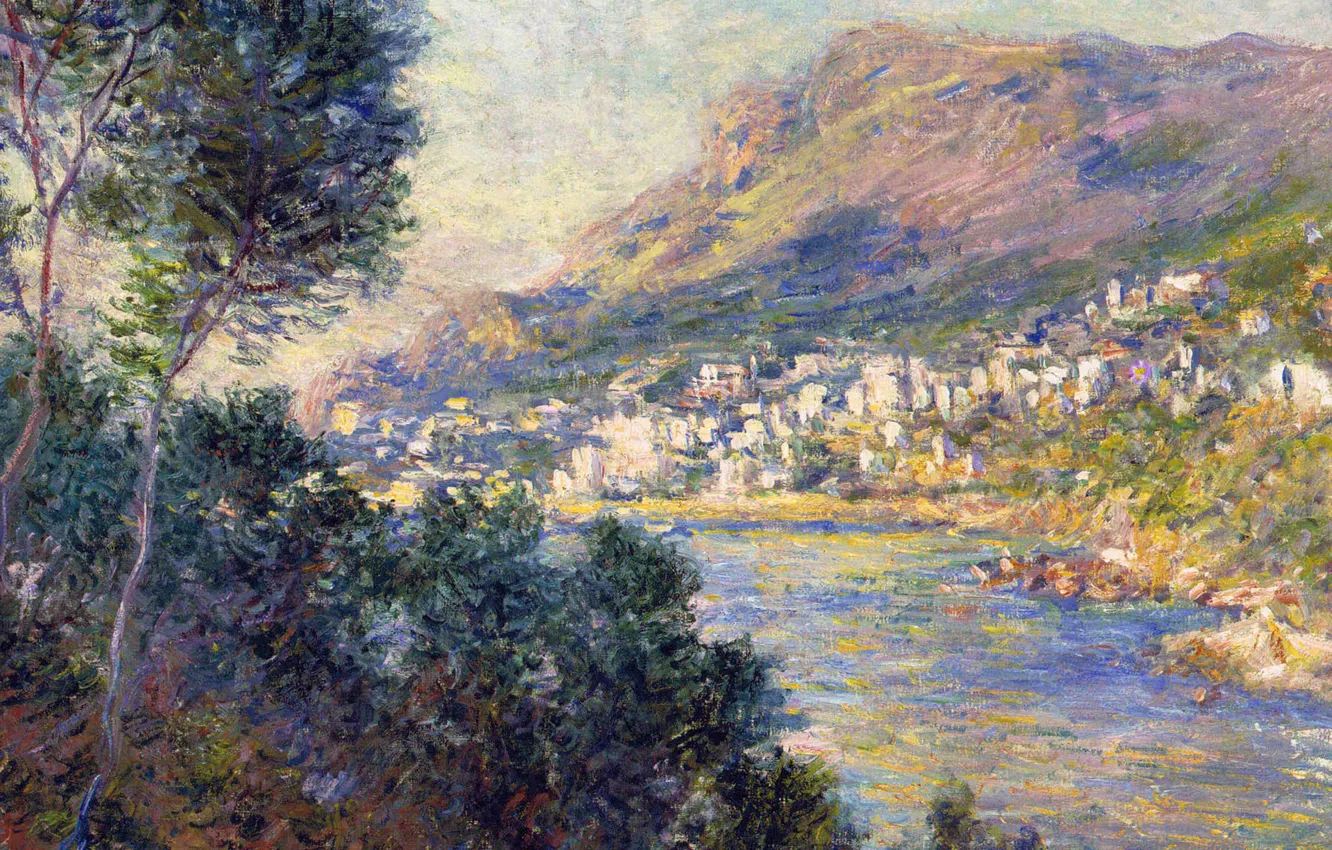 Photo wallpaper landscape, picture, Claude Monet, Monte-Carlo. The view from Rocbaron