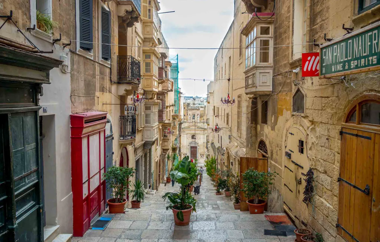 Photo wallpaper street, home, Malta, Valletta