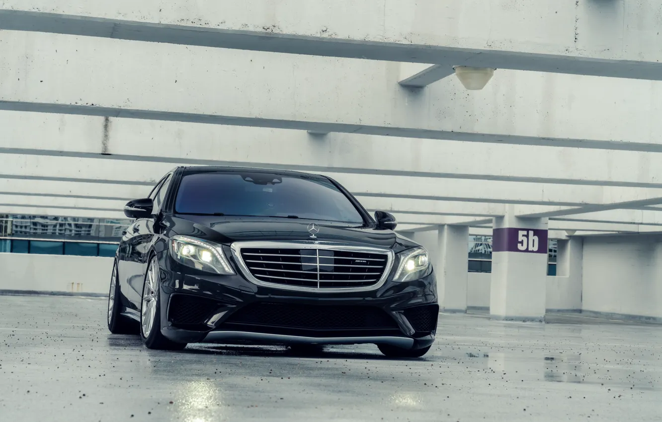 Photo wallpaper Mercedes, AMG, Lights, Sedan, W222, S63, DRL