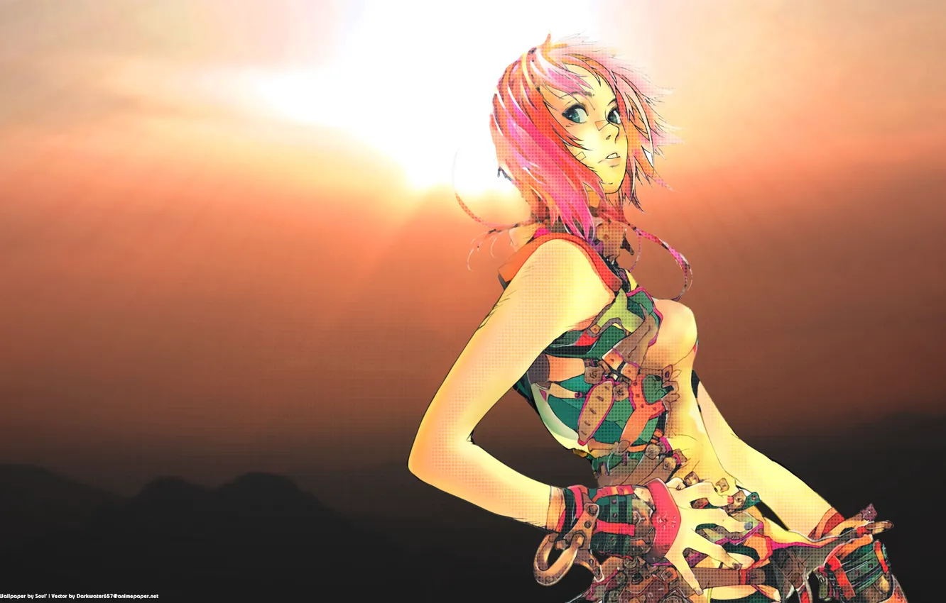 Photo wallpaper vector, pink hair, agartha