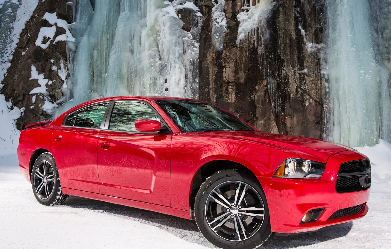 Photo wallpaper car, Dodge, red, Charger, wallpapers, Sport, AWD