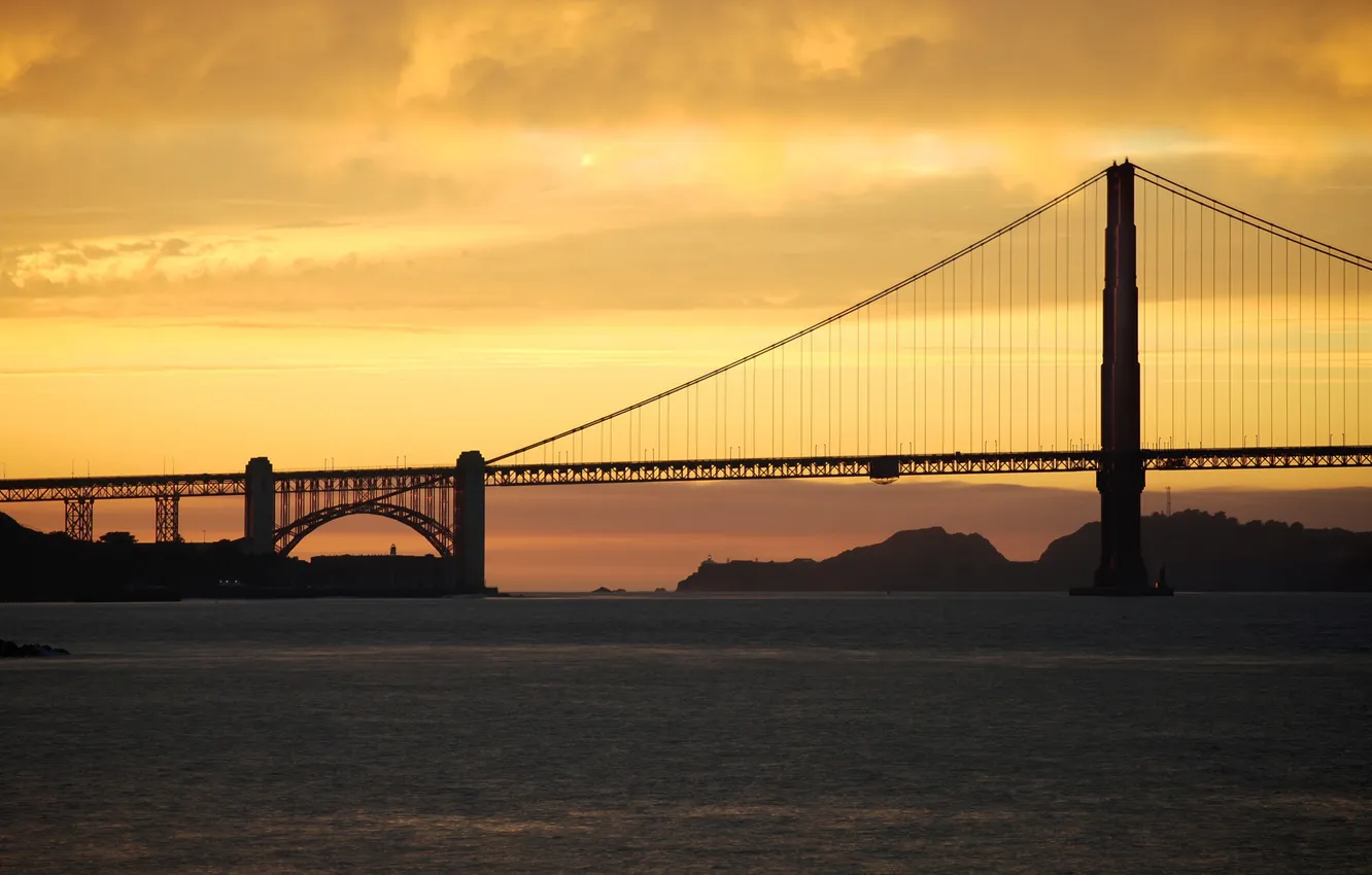 Photo wallpaper sea, bridge, San Francisco, Golden Gate Bridge