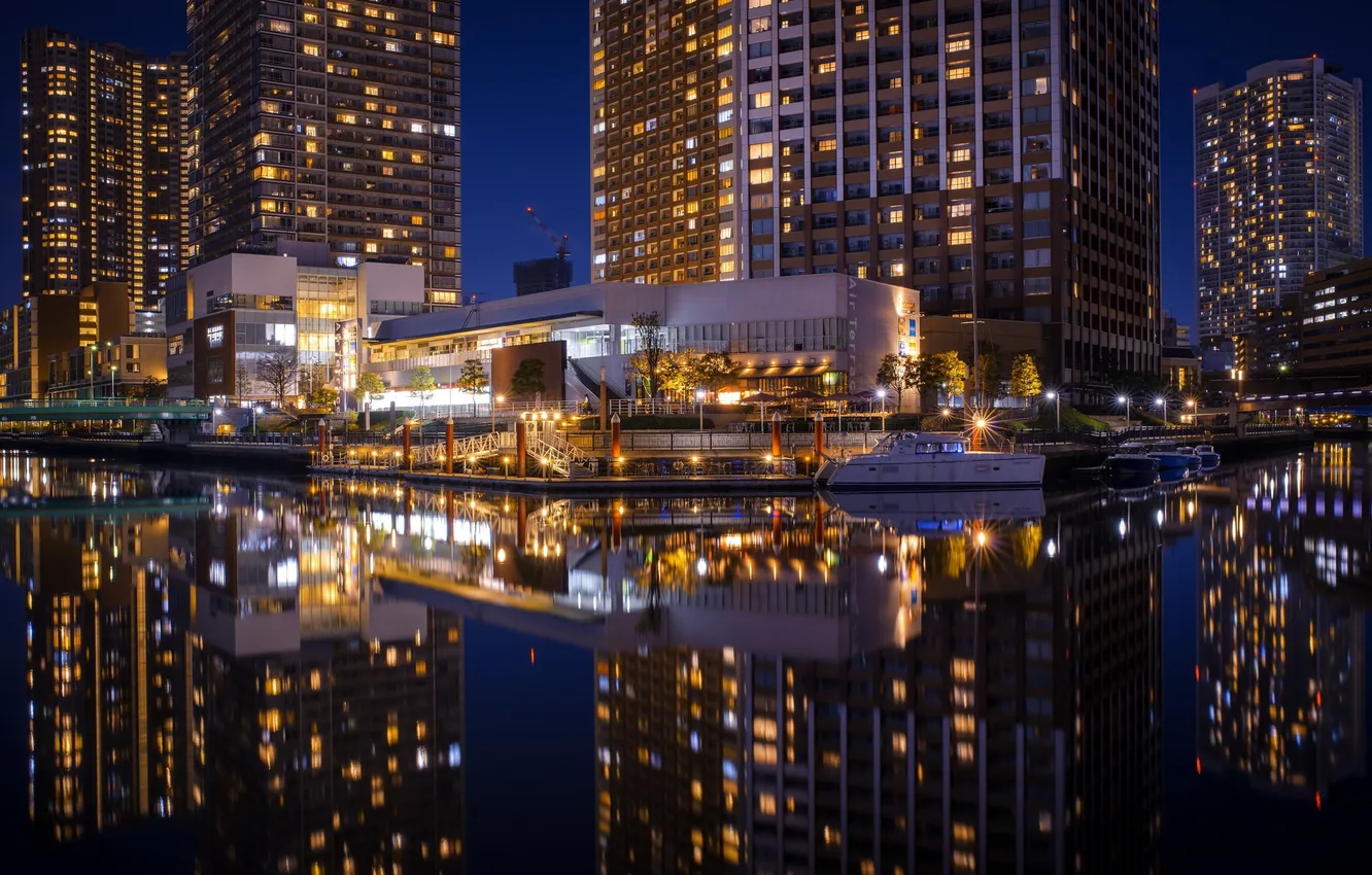 Photo wallpaper night, the city, Tokyo