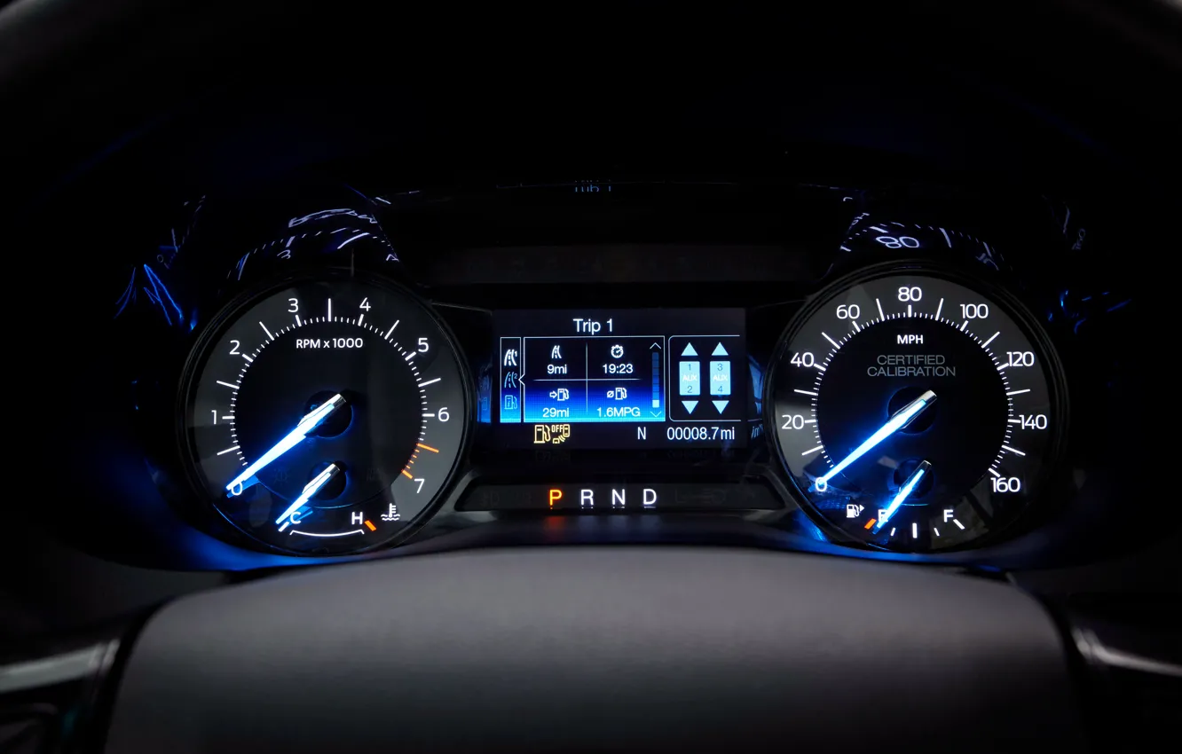 Photo wallpaper panel, Ford, police, interceptor, torpedo, Utility, dashboard