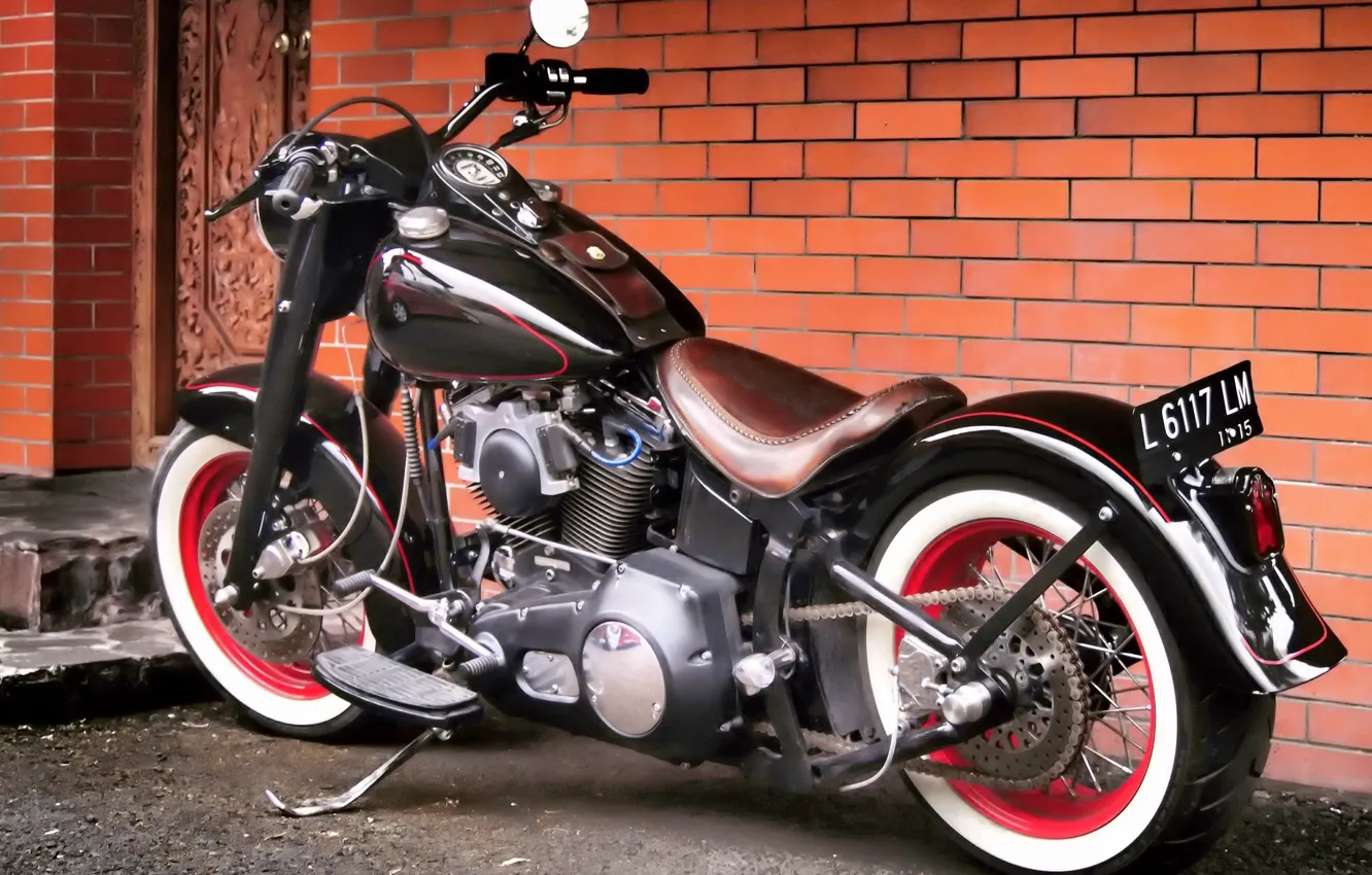 Photo wallpaper wall, Davidson, Harley, park, Outside