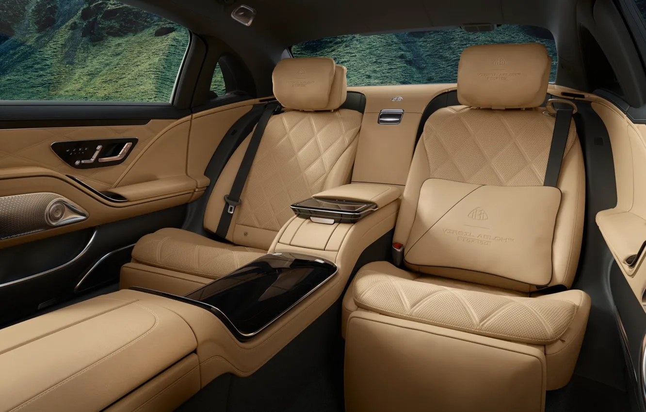 Photo wallpaper design, luxury, the interior of the car, Mercedes-Maybach, Virgil Abloh, S680, interior trim, passenger seats