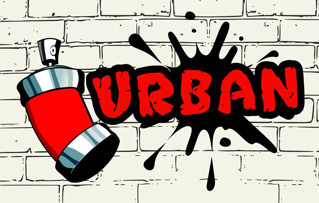 Photo wallpaper wall, the inscription, paint, spray