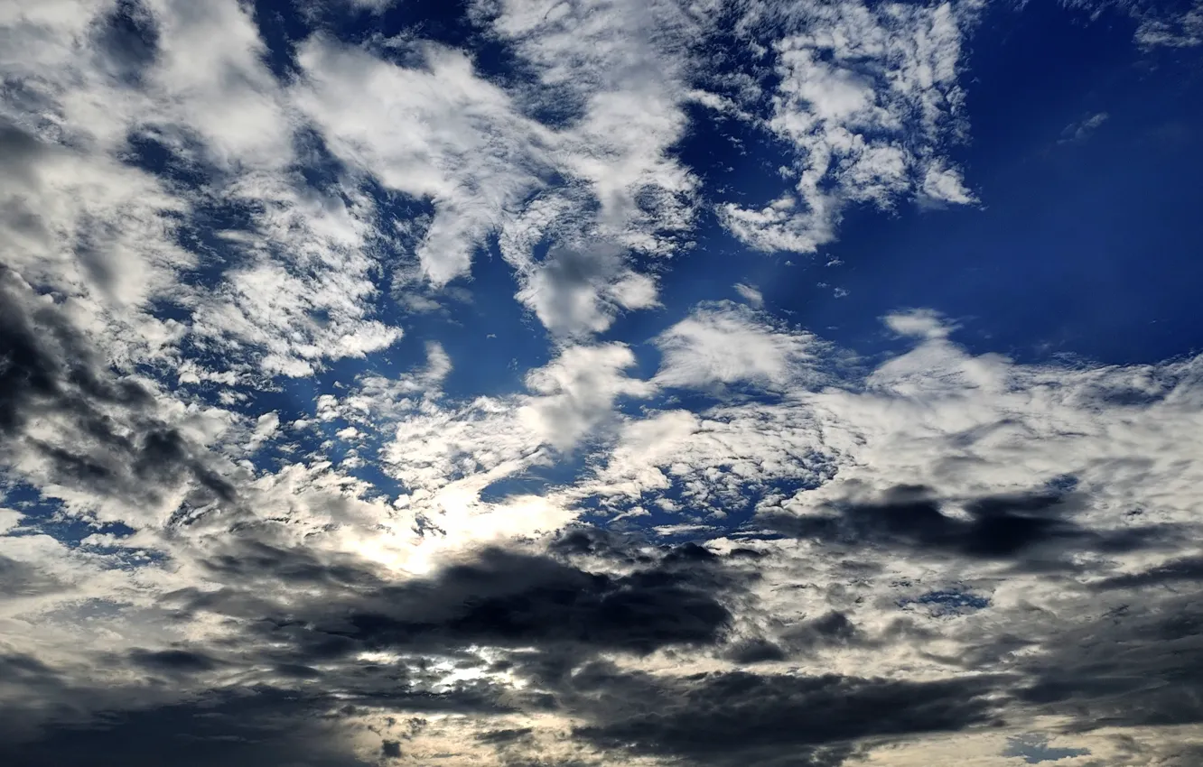 Photo wallpaper sky, blue, beautiful, cloudy, weather, rainy, Suhart