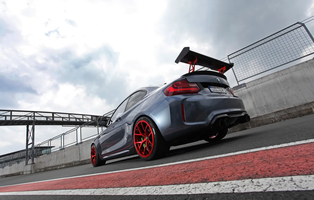 Photo wallpaper BMW, grey, Coupe, Rear, Lightweight Perfomance, BMW M2, M2 CSR
