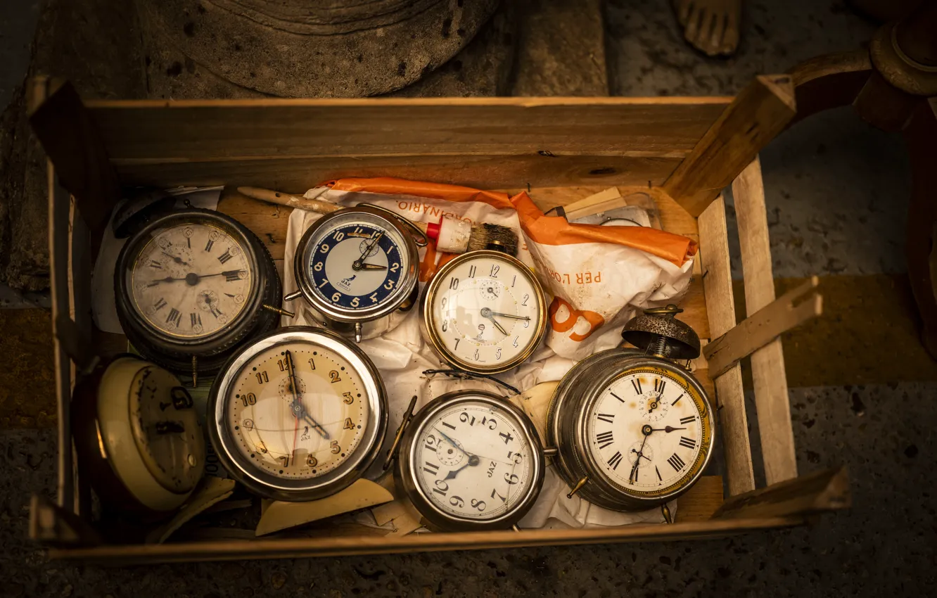 Photo wallpaper time, watch, box