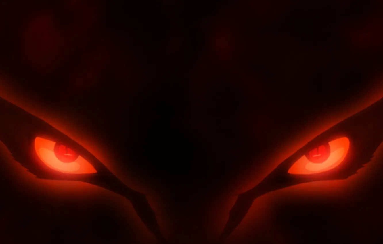 Photo wallpaper red, game, Naruto, fox, eyes, anime, red eyes, evil